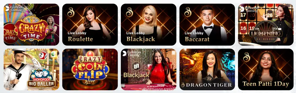 Jeux de casino en direct Zinkra Casino
