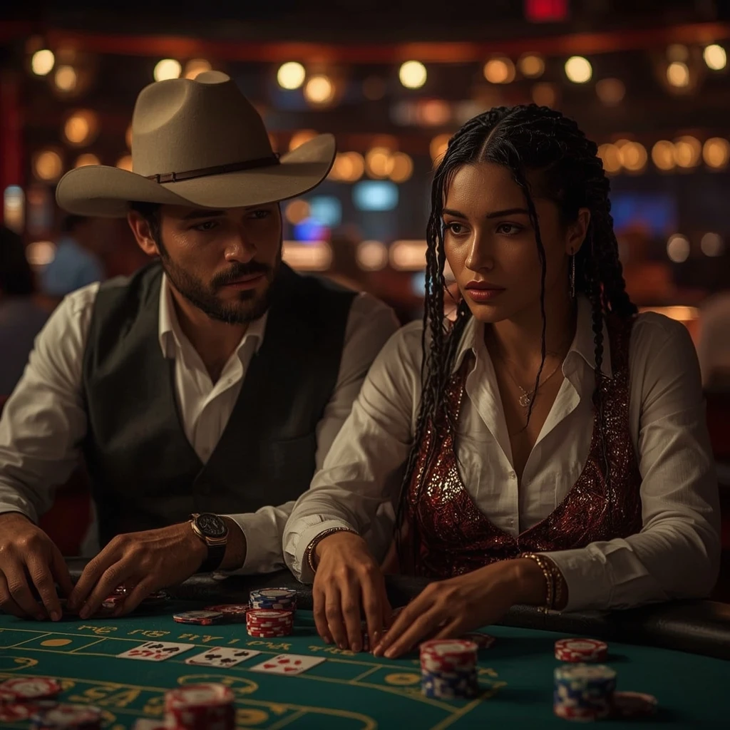 photo de deux personnes jouant au poker au Zinkra Casino